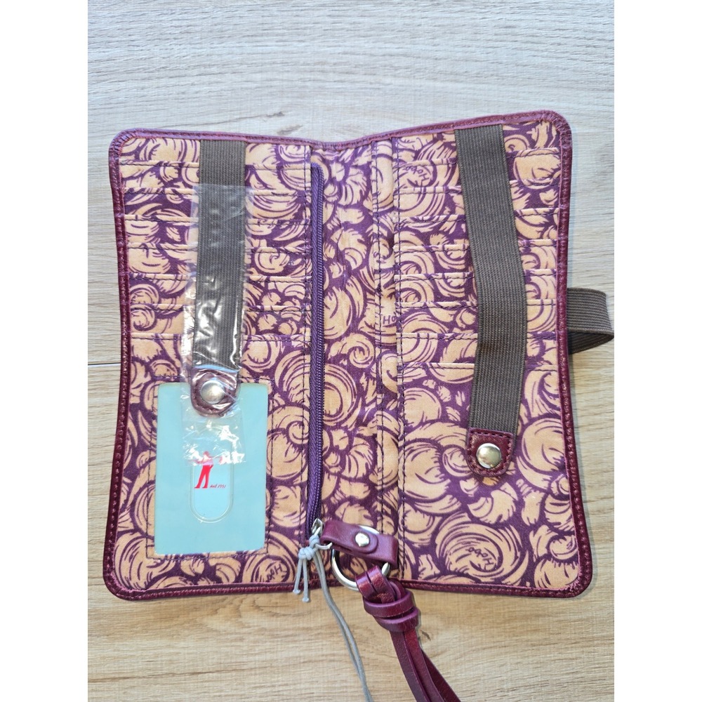 NWT HOBO Keira Leather Travel Wallet Bordeaux Organizer bohemian minimalist - Picture 4 of 9